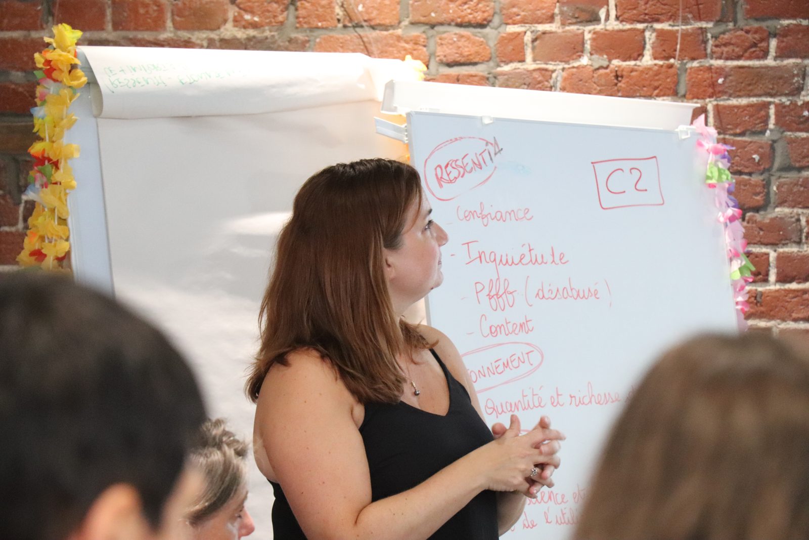 Travail en groupe au paperboard pendant une formation CoachingWays, août 2026